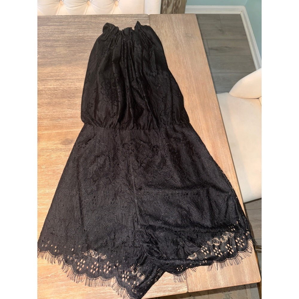 LOVER the Label Black Lace Romper Halter Neck Tie‎ Sleeveless Size 14/10 - Picture 11 of 16